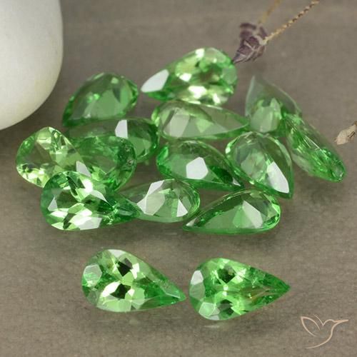 2.78 ctw Green Tsavorite Garnet Stones, Natural Tsavorite Garnet in Pear Facet Shape for Sale