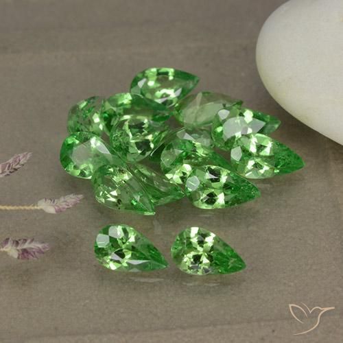 3.33ctw Natural Bright Green Tsavorite Garnet, Pear Shape, VS