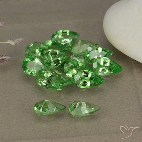 Tsavorite Garnet Gemstones in 5 x 3 mm (calibrated) Size for Sale, Tsavorite Garnet Stones in Bright Green Color