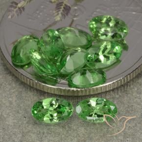 2.52 ctw Green Tsavorite Garnet Stones, Natural Tsavorite Garnet in Oval Facet Shape for Sale