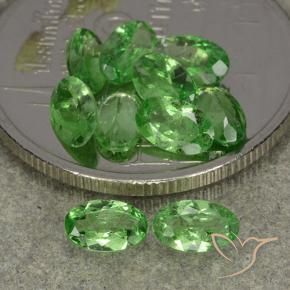 2.16 ctw Green Tsavorite Garnet Stones, Natural Tsavorite Garnet in Oval Facet Shape for Sale