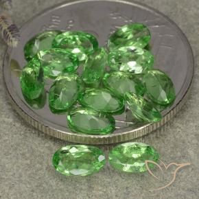 3.01 ctw Green Tsavorite Garnet Stones, Natural Tsavorite Garnet in Oval Facet Shape for Sale