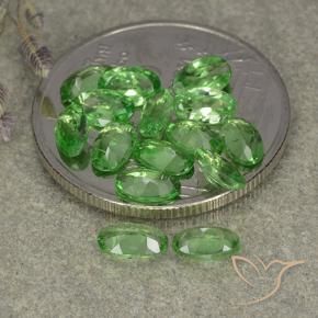 Tsavorite Garnet Gemstones in 5.2 x 3.1 mm Size for Sale, Tsavorite Garnet Stones in Lively Green Color