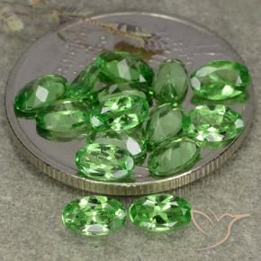 3.22 ctw Green Tsavorite Garnet Stones, Natural Tsavorite Garnet in Oval Facet Shape for Sale