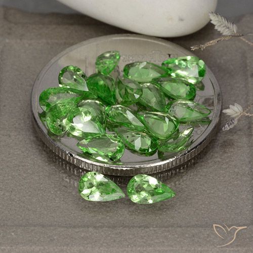 3.04ctw Natural Lively Green Tsavorite Garnet, Pear Shape, VS