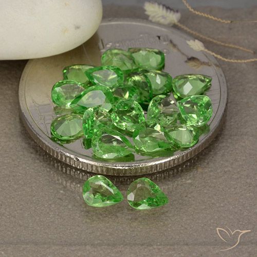 2.48 ct Pear Cut Tsavorite Garnet, 3.9 x 2.9 mm From Tanzania, Photo A