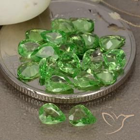 2.48 ctw Green Tsavorite Garnet Stones, Natural Tsavorite Garnet in Pear Facet Shape for Sale