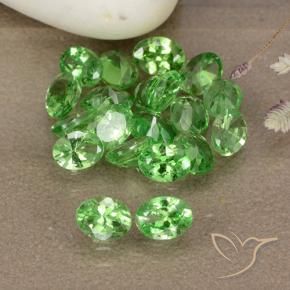 3.77 ctw Green Tsavorite Garnet Stones, Natural Tsavorite Garnet in Oval Facet Shape for Sale