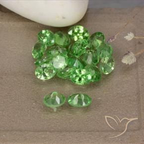 Tsavorite Garnet Gemstones in 4 x 3 mm (calibrated) Size for Sale, Tsavorite Garnet Stones in Medium Green Color