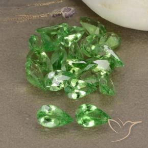 3.64 ctw Green Tsavorite Garnet Stones, Natural Tsavorite Garnet in Pear Facet Shape for Sale