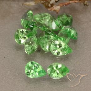 2.56 ctw Green Tsavorite Garnet Stones, Natural Tsavorite Garnet in Pear Facet Shape for Sale