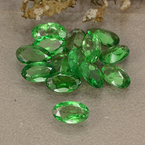 2.96 ctw Green Tsavorite Garnet Gemstones, Tsavorite Garnet Gems in Oval Facet Shape for Sale.