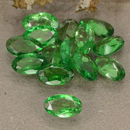 2.96 ctw Green Tsavorite Garnet Stones, Natural Tsavorite Garnet in Oval Facet Shape for Sale