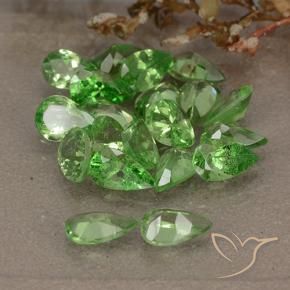 Tsavorite Garnet Gemstones in 5.2 x 3.2 mm Size for Sale, Tsavorite Garnet Stones in Lively Green Color