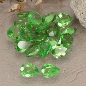 2.46 ctw Green Tsavorite Garnet Stones, Natural Tsavorite Garnet in Pear Facet Shape for Sale