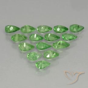 Tsavorite Garnet Gemstones in 4.2 x 3.1 mm Size for Sale, Tsavorite Garnet Stones in Lively Green Color