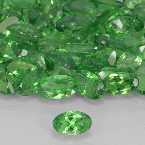 0.23 ct Green Tsavorite Garnet Gemstone, Tsavorite Garnet Gem in Oval Facet Shape for Sale.