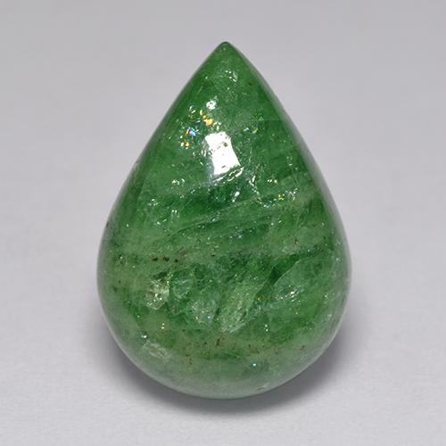 Multicolor Green Tsavorite Garnet Gem - 12.3ct Pear Cabochon (ID: 521017)