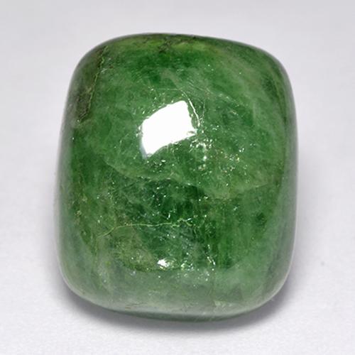 Dark Green Tsavorite Garnet Gem - 20.1ct Cushion Cabochon (ID: 521018)