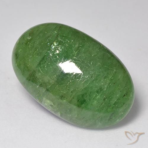 10.96 ct Green Tsavorite Garnet Stone, Natural Tsavorite Garnet in Oval Cabochon Shape for Sale