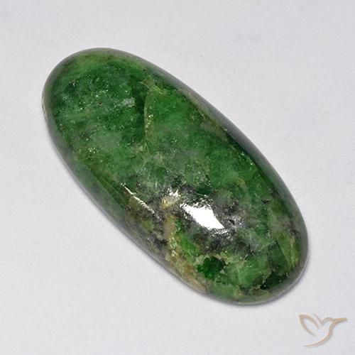 33.54 ct Green Tsavorite Garnet Stone, Natural Tsavorite Garnet in Oval Cabochon Shape for Sale