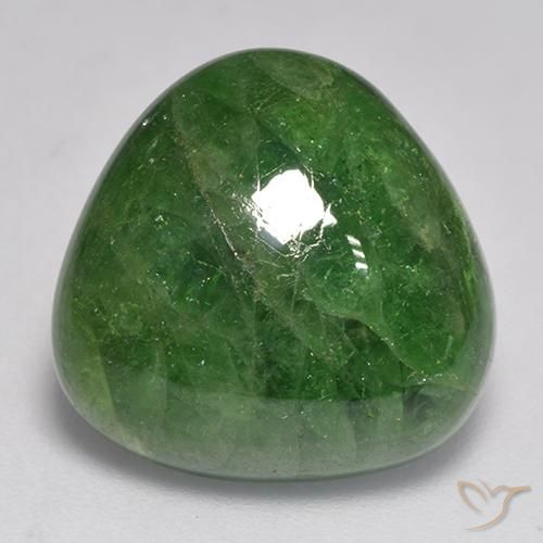 15.24ct Natural Medium-Dark Green Tsavorite Garnet, Trillion, Translucent