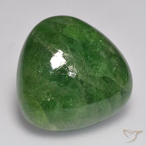 15.24 ct Green Tsavorite Garnet Stone, Natural Tsavorite Garnet in Trillion Cabochon Shape for Sale