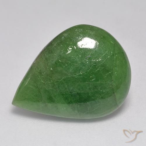 9.99 ct Green Tsavorite Garnet Stone, Natural Tsavorite Garnet in Pear Cabochon Shape for Sale