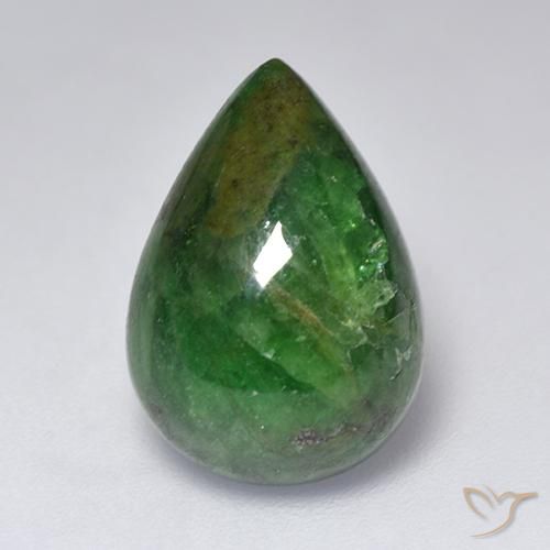 8.71ct Natural Forest Green Tsavorite Garnet, Pear Shape, Opaque