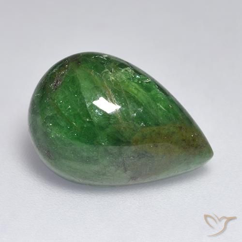 8.71 ct Green Tsavorite Garnet Stone, Natural Tsavorite Garnet in Pear Cabochon Shape for Sale
