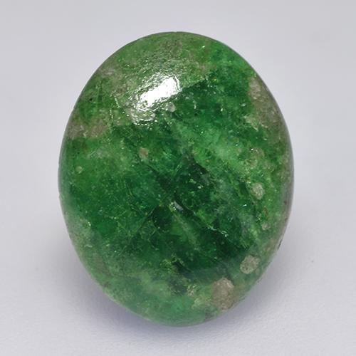 أخضر غامق عقيق تسافوريت حجر كريم - 8.8ct كابوشون بيضاوى (ID: 522834)