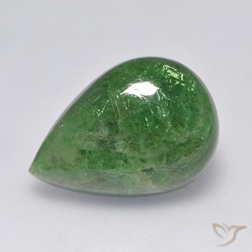 10.68 ct Green Tsavorite Garnet Stone, Natural Tsavorite Garnet in Pear Cabochon Shape for Sale