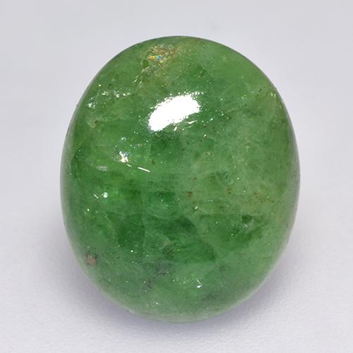 Grenat Tsavorite Ovale en damier des États-Unis 7,56 ct, dimension 14,2 x 11,9mm, pureté Translucide, pierre gemme naturelle Non traité, 1 pièce Grenat Tsavorite de couleur Vert foncé, dureté Mohs de 6.5 à 7.5 convient aux bijoux de tous les jours, pierre de sagesse, Photo A