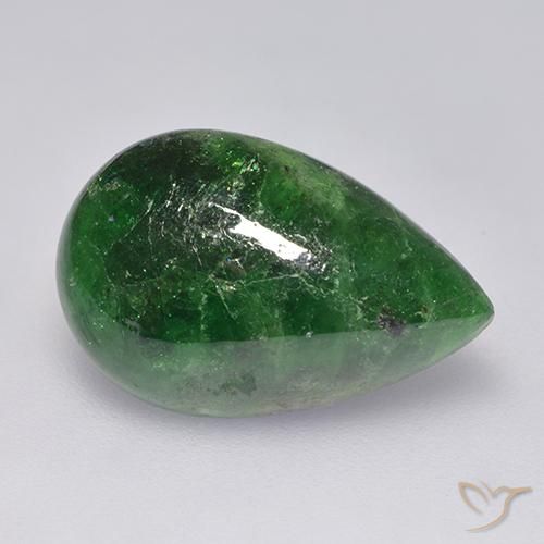 9.89 ct Green Tsavorite Garnet Stone, Natural Tsavorite Garnet in Pear Cabochon Shape for Sale
