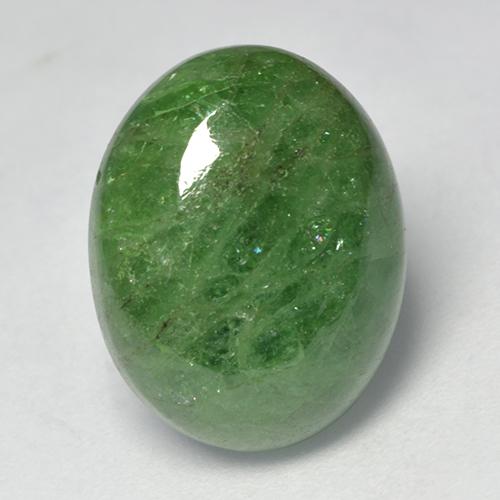 أخضر متوسط عقيق تسافوريت حجر كريم - 9.6ct كابوشون بيضاوى (ID: 524021)