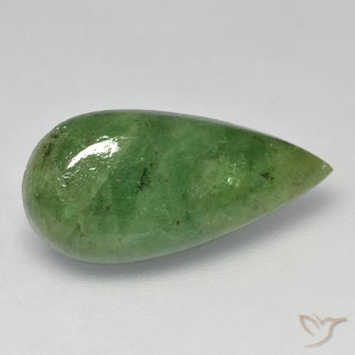 6.64 ct Green Tsavorite Garnet Stone, Natural Tsavorite Garnet in Pear Cabochon Shape for Sale
