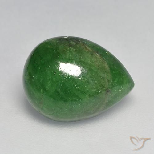 6.73 ct Green Tsavorite Garnet Stone, Natural Tsavorite Garnet in Pear Cabochon Shape for Sale