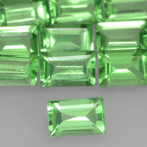 Ярко-зеленый Гранат Цаворит Камень - 0.1ct Фасетная Огранка Багет (ID: 529314)