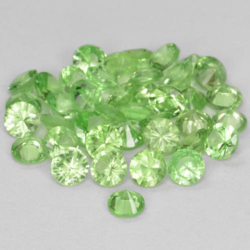 Tsavorite Garnet Gemstones in 2.1 mm Size for Sale, Tsavorite Garnet Stones in Medium Green Color