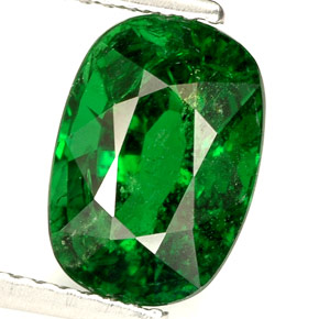 3.97 ct Green Tsavorite Garnet Gemstone, Tsavorite Garnet Gem in Oval Facet Shape for Sale.
