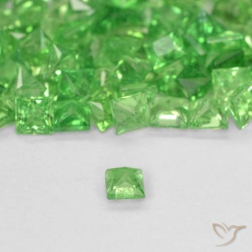 Tsavorite Garnet Gemstones in 2.2 x 2.1 mm Size for Sale, Tsavorite Garnet Stones in Lively Green Color