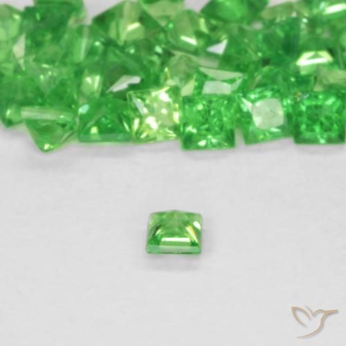 Tsavorite Garnet Gemstones in 2.3 x 2.2 mm Size for Sale, Tsavorite Garnet Stones in Lively Green Color