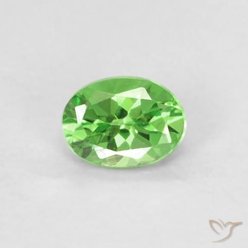 Grenat Tsavorite Ovale en damier des États-Unis 0,22 ct, dimension 4 x 3mm, pureté vvs, pierre gemme naturelle Non traité, 1 pièce Grenat Tsavorite de couleur Vert éclatant, dureté Mohs de 6.5 à 7.5 convient aux bijoux de tous les jours, pierre de sagesse, Photo A