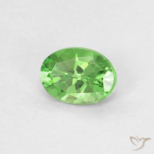 0.22 ct Green Tsavorite Garnet Stone, Natural Tsavorite Garnet in Oval Facet Shape for Sale