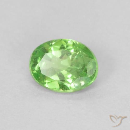 0.20 ct Green Tsavorite Garnet Stone, Natural Tsavorite Garnet in Oval Facet Shape for Sale