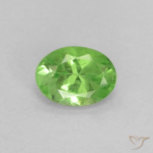 0.20 ct Green Tsavorite Garnet Gemstone, Tsavorite Garnet Gem in Oval Facet Shape for Sale.