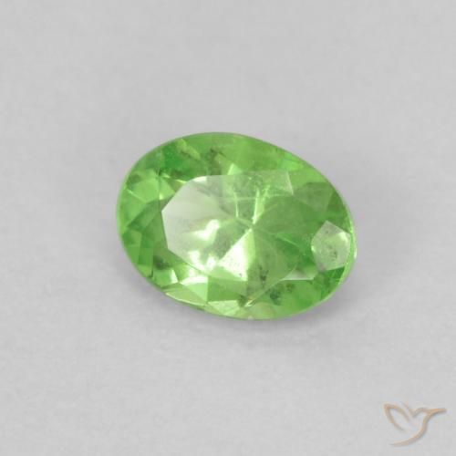 0.20 ct Green Tsavorite Garnet Stone, Natural Tsavorite Garnet in Oval Facet Shape for Sale