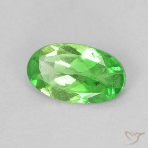 0.22 ct Green Tsavorite Garnet Stone, Natural Tsavorite Garnet in Oval Facet Shape for Sale