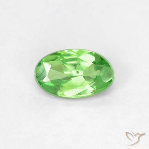0.28 ct Green Tsavorite Garnet Gemstone, Tsavorite Garnet Gem in Oval Facet Shape for Sale.