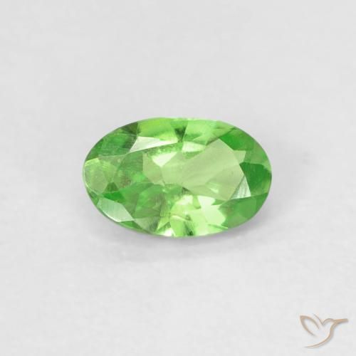 5 x 3,2mm ovaler grüner Tsavorit-Granat aus Tansania, Gewicht von 0,27 ct, natürlicher Edelstein in VVS-VS Reinheit, 1 Stück ovaler Tsavorit-Granat - Farbe: Lebendiges grün, Mohs-Härte von 6,5 - 7,5 Geeignet für den täglichen Gebrauch im Schmuck, Photo A